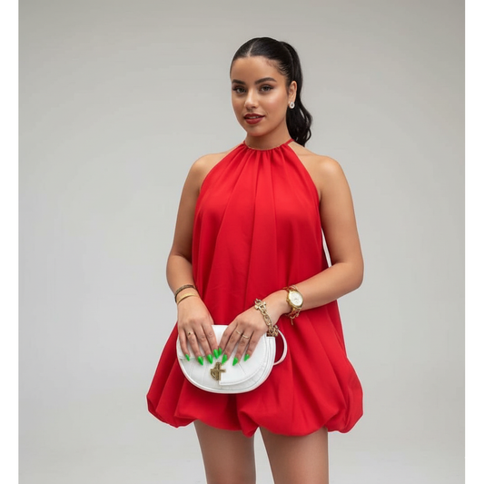 Sleeveless Chiffon Balloon Bubble Dress