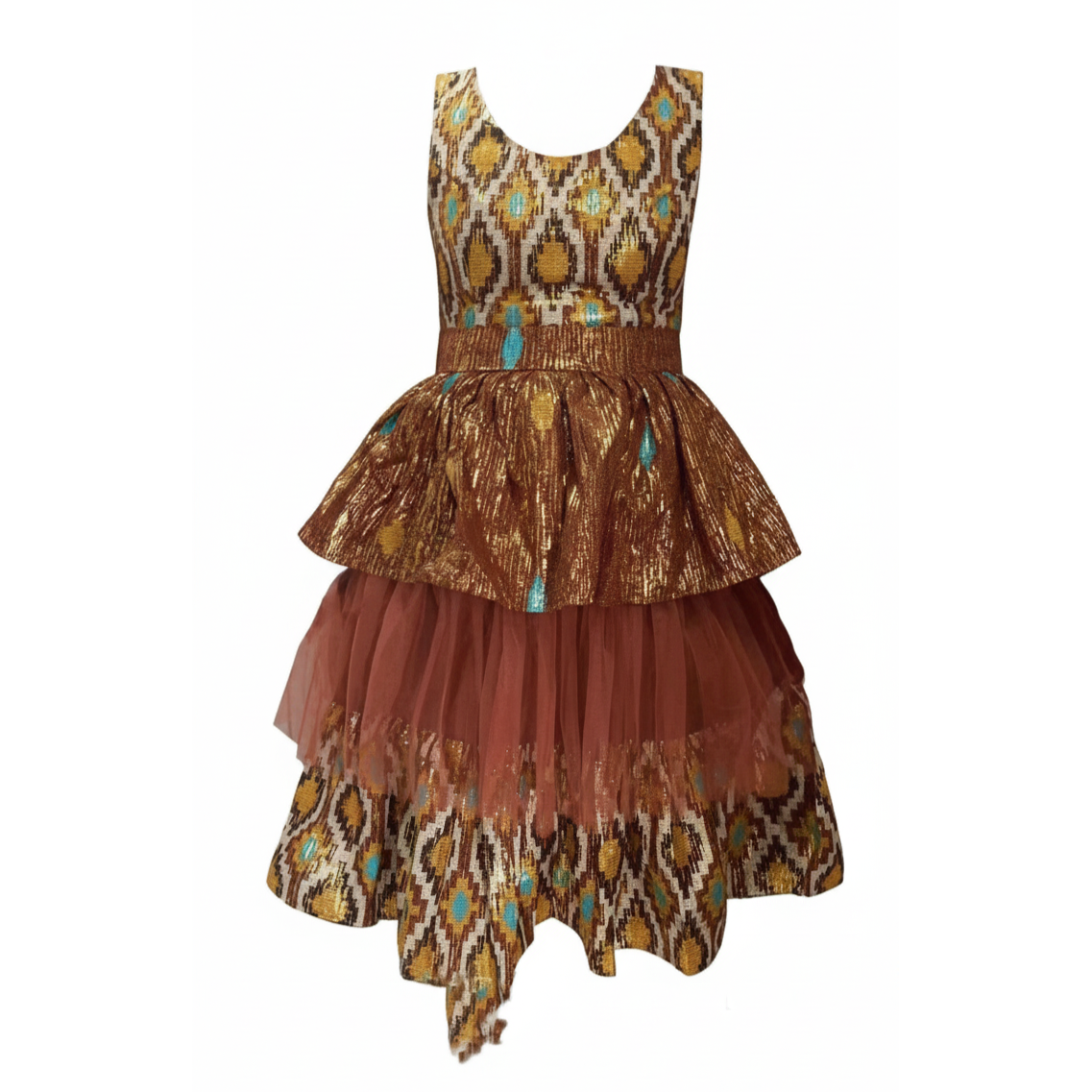 Sleeveless African Print Wedding Midi Dress