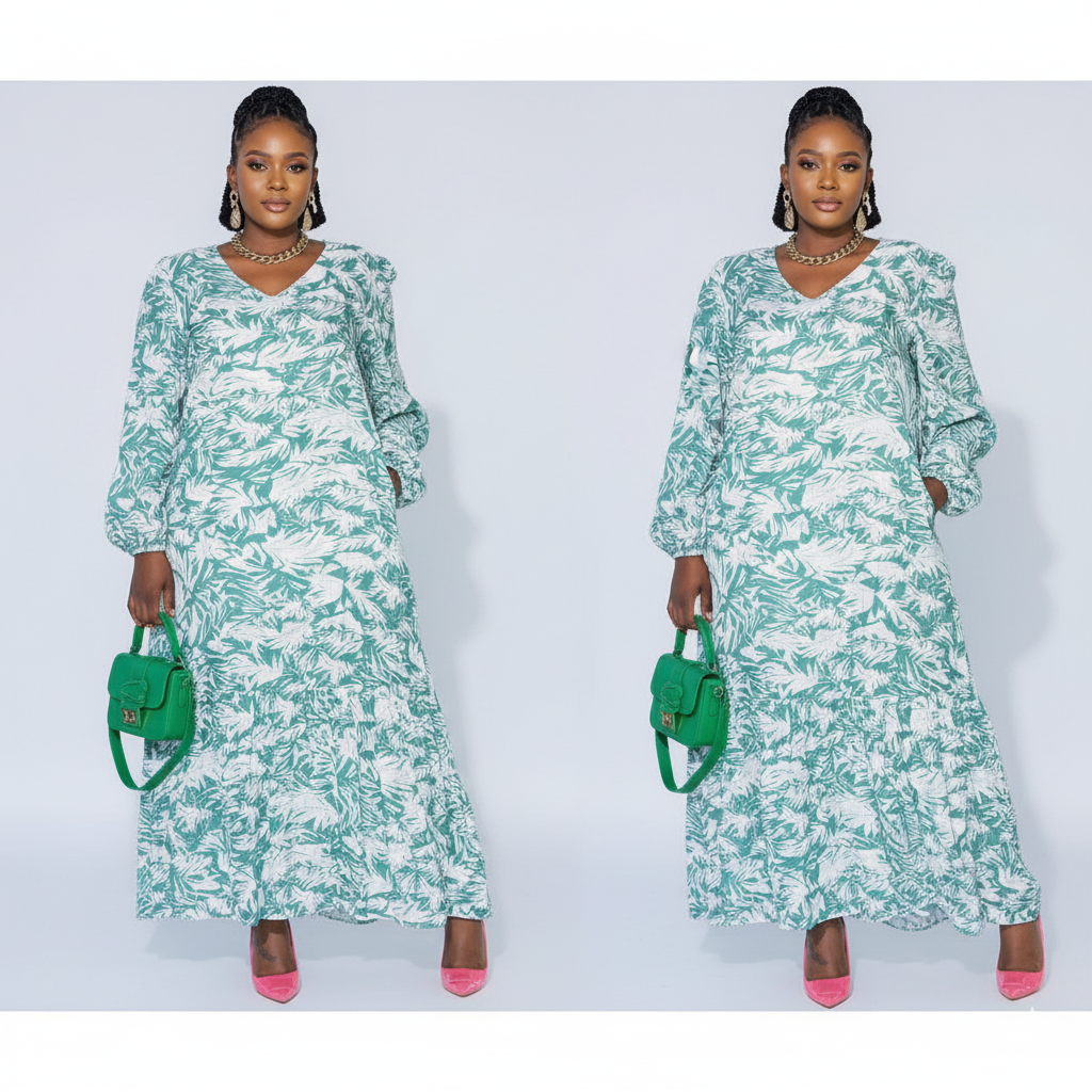 V-Neck Floral Maxi Dress