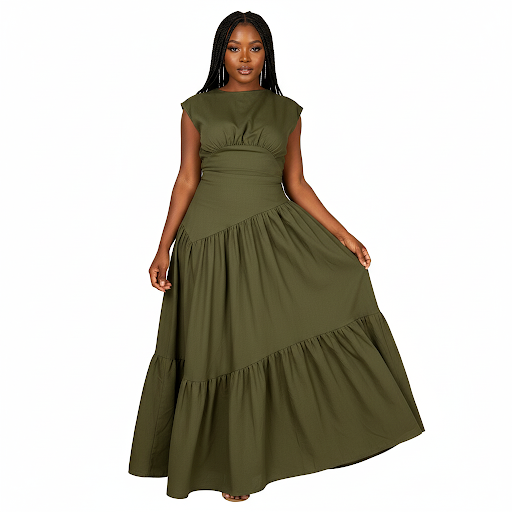 Round Neck  Sleeveless Dress