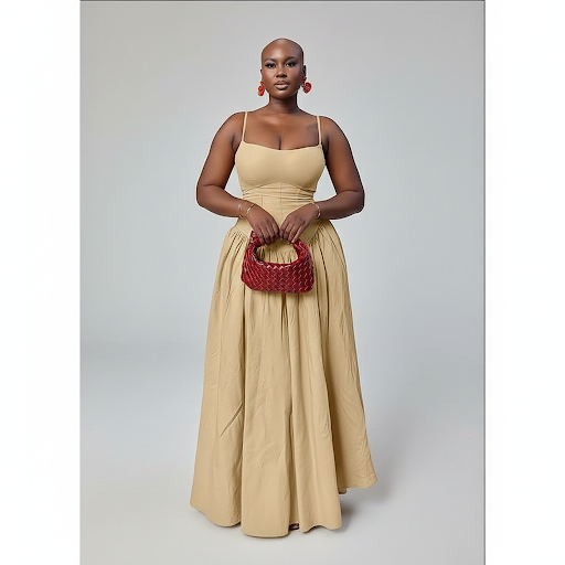 Plain Colour Ruched Cami Black Long Dress