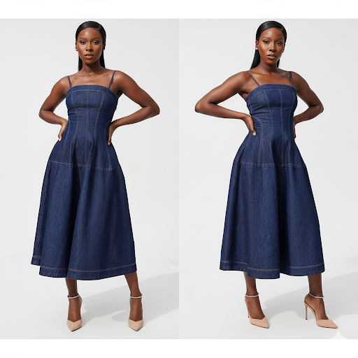 Denim Spaghetti Strap Dress