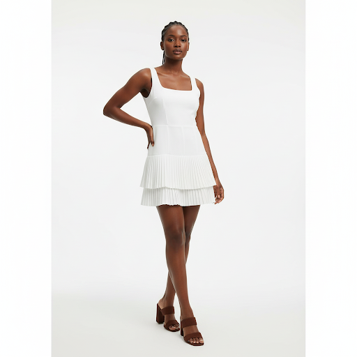 Plain Color Dream Girl Pleated Dress