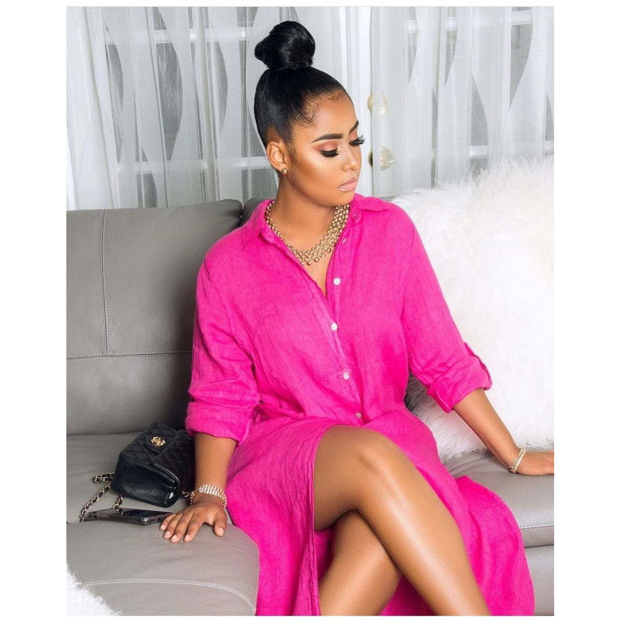 Lexi Button Up Shirt Dress 