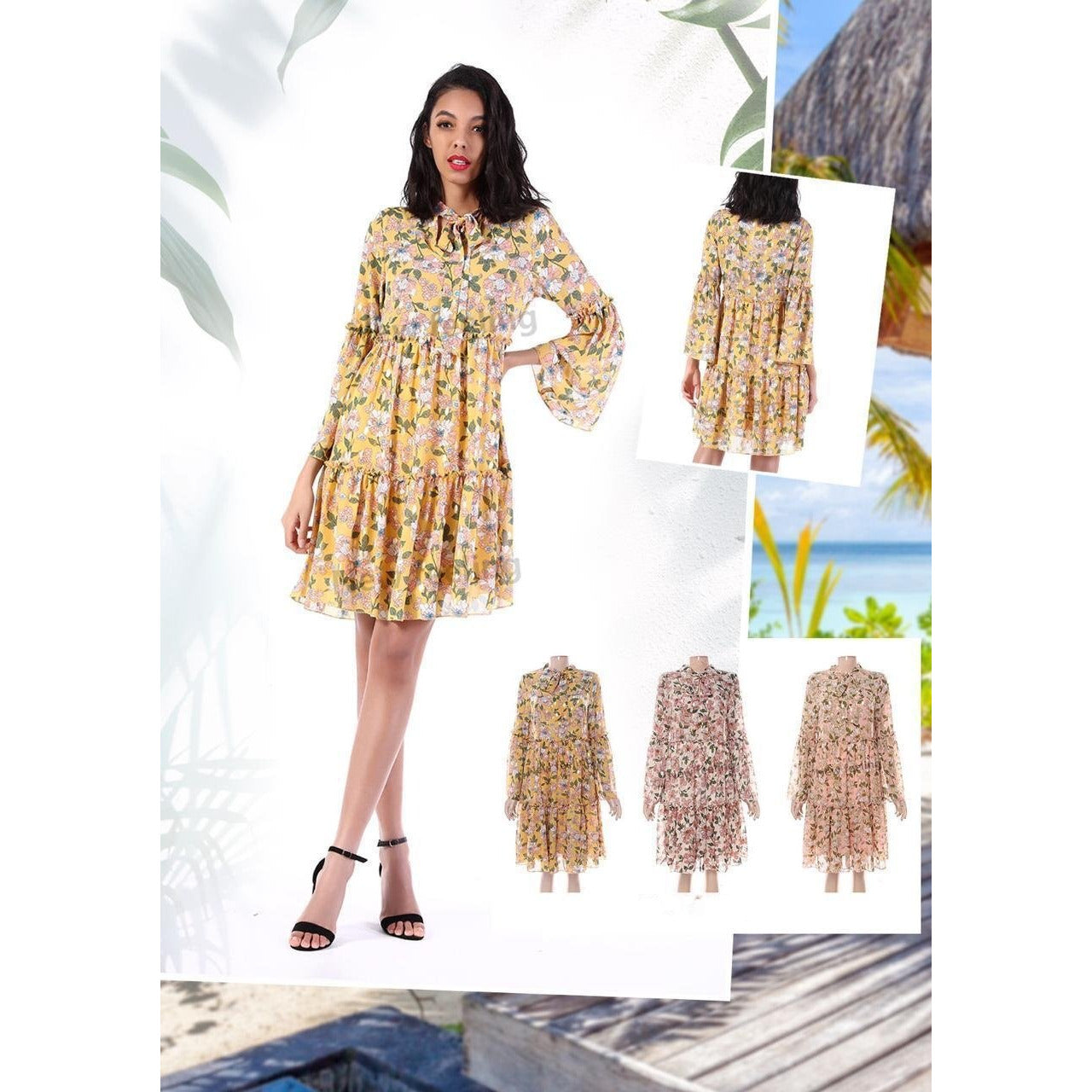 Floral Print Vintage Dress 