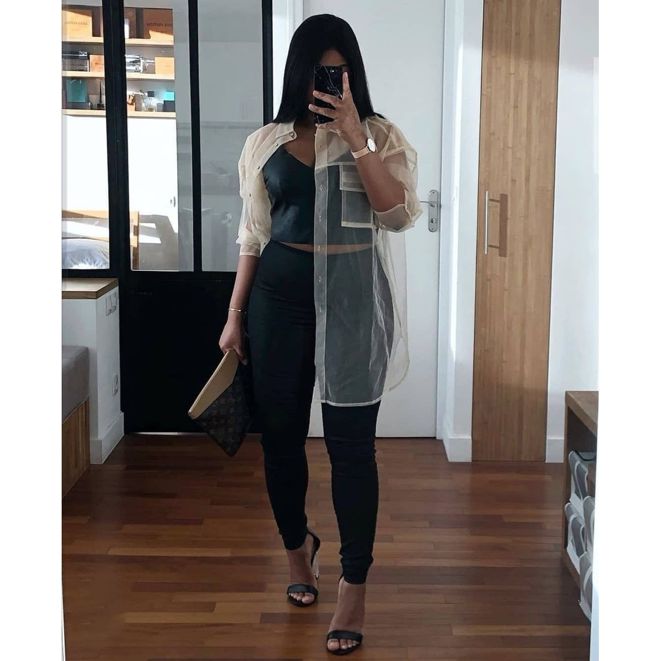 Mesh Cardigan Blouse Shirt