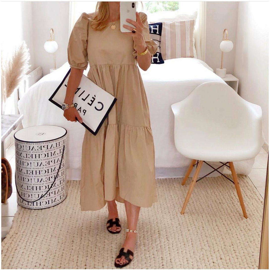 Loose Puff Sleeve Maxi Dress