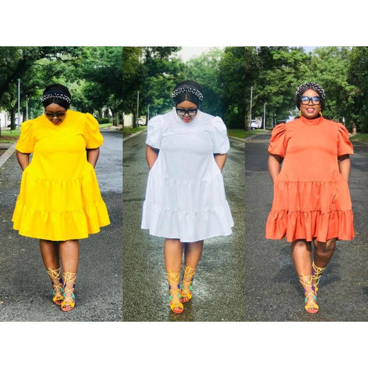 Puff Short Sleeve Bubble Dress