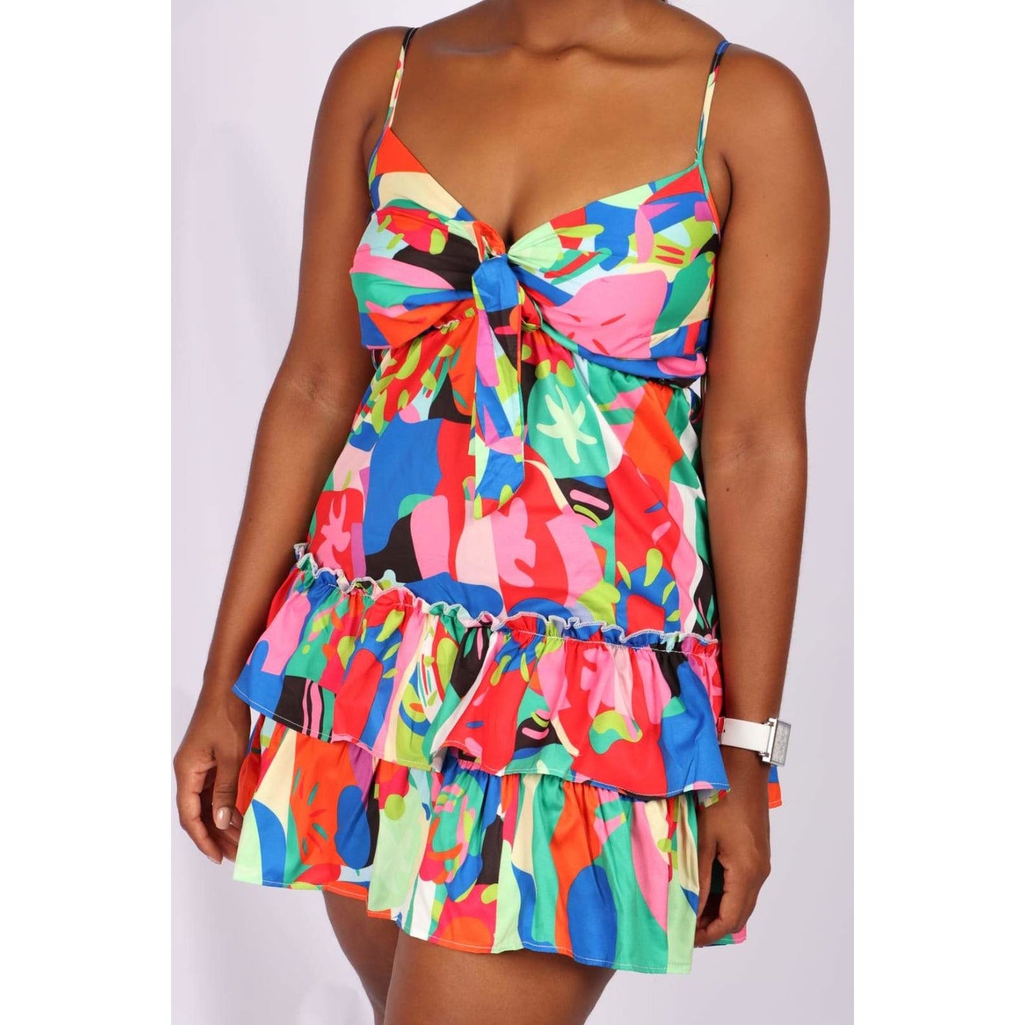 Off Shoulder flora Mini Dress