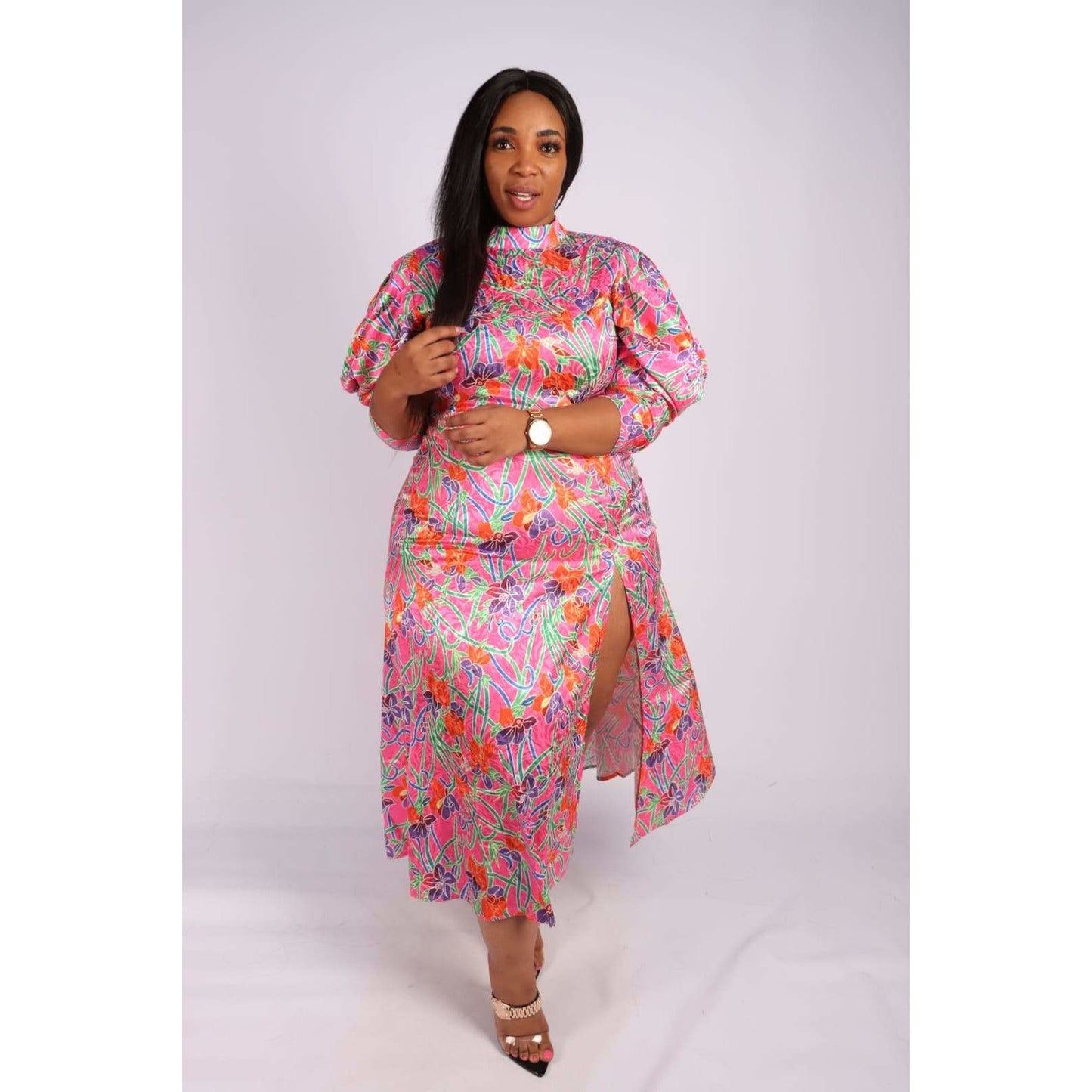 Side Slit Floral Dress 