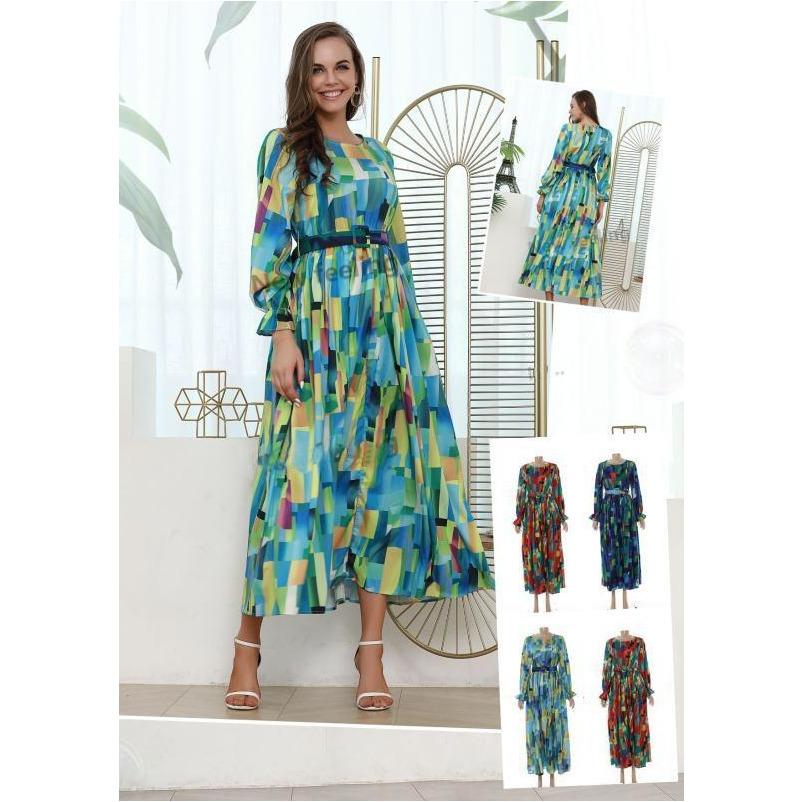 Multi-Color Floral Print Maxi Dress