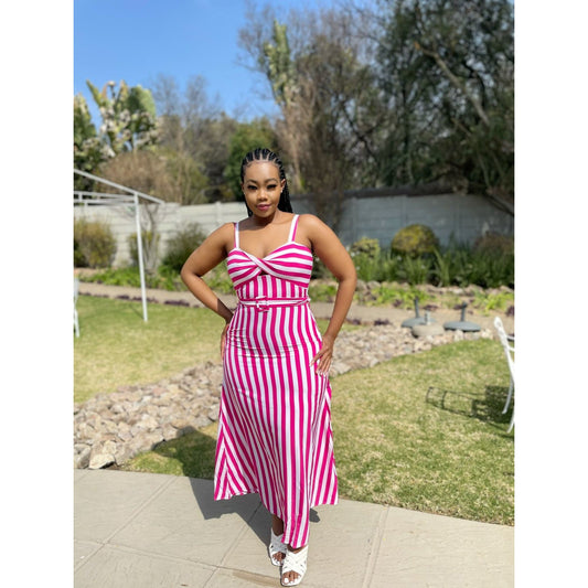 Striped sleeveless Maxi Dress 