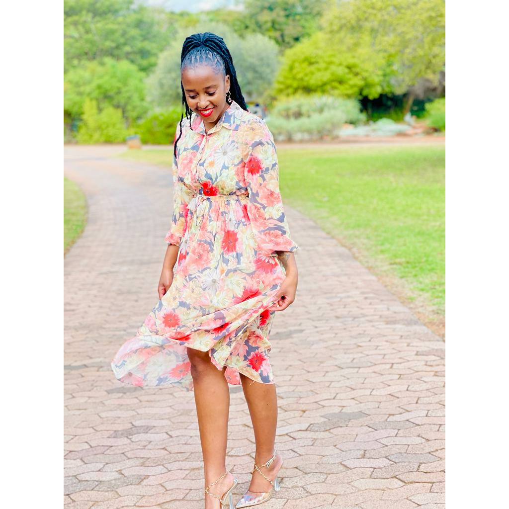 Floral Chiffon Maxi Dress