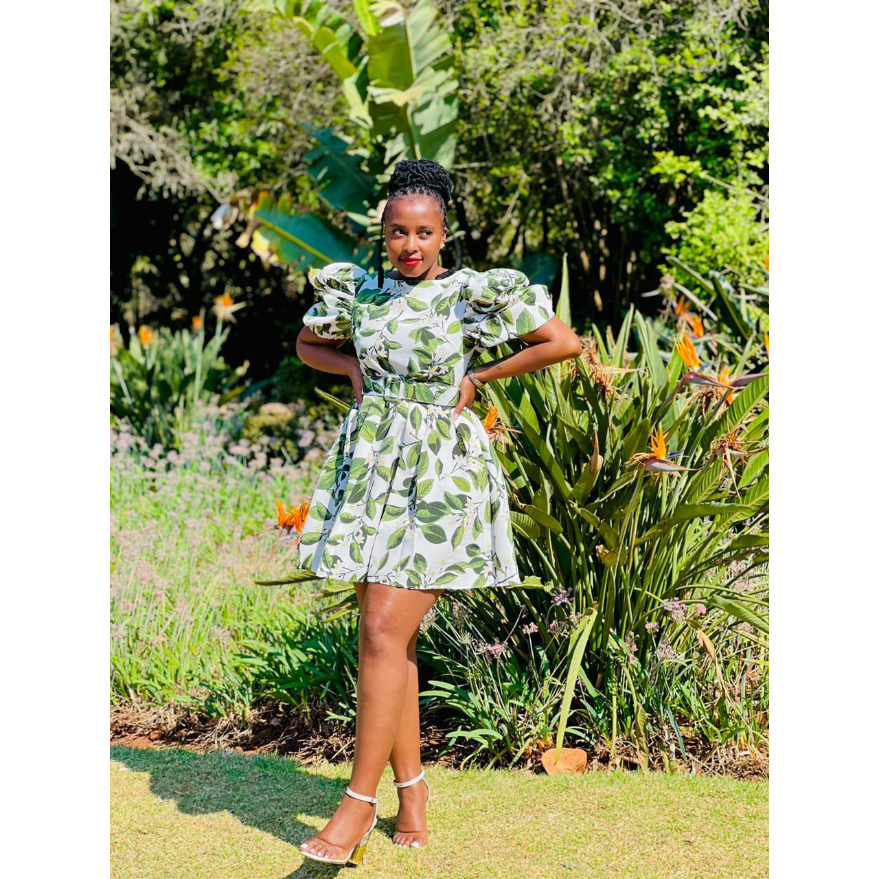 3 Quarter Sleeve Midi Ankara Dress