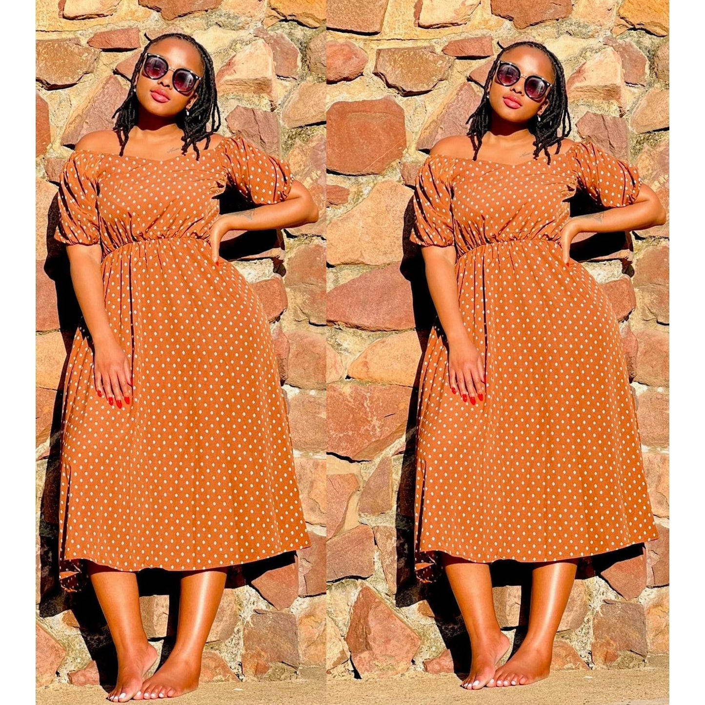 Short Sleeve Polka Dot Dress