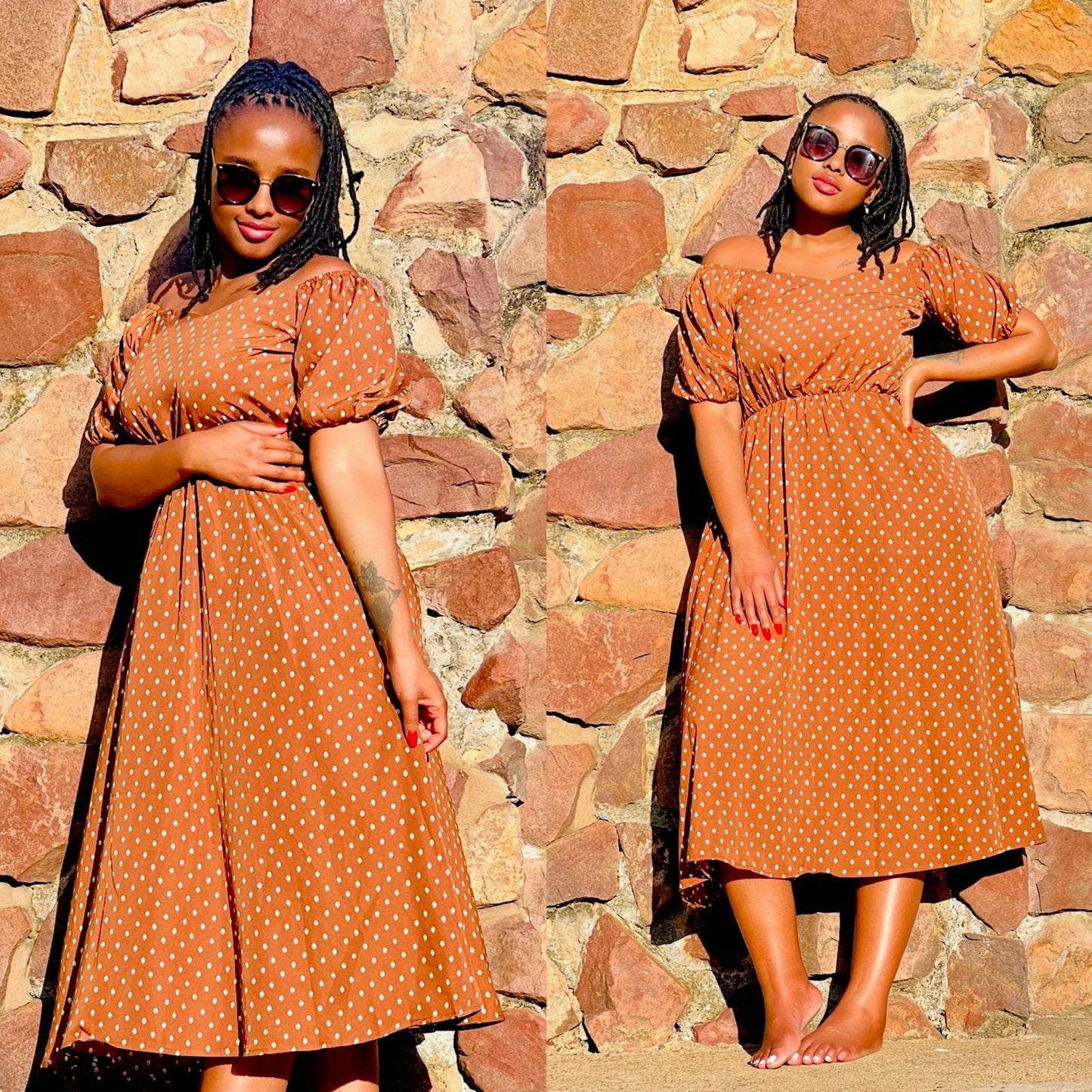 Short Sleeve Polka Dot Dress