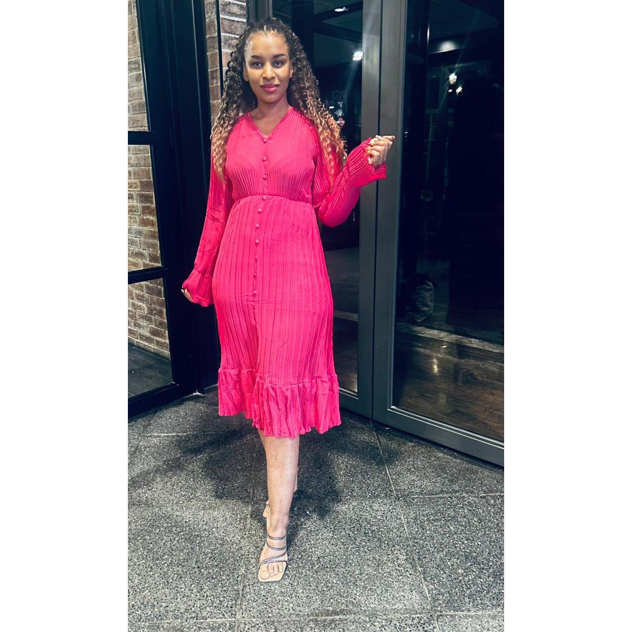 Long Sleeve V-Neck Dress