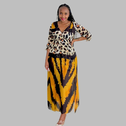 Vintage Printed Maxi Dress