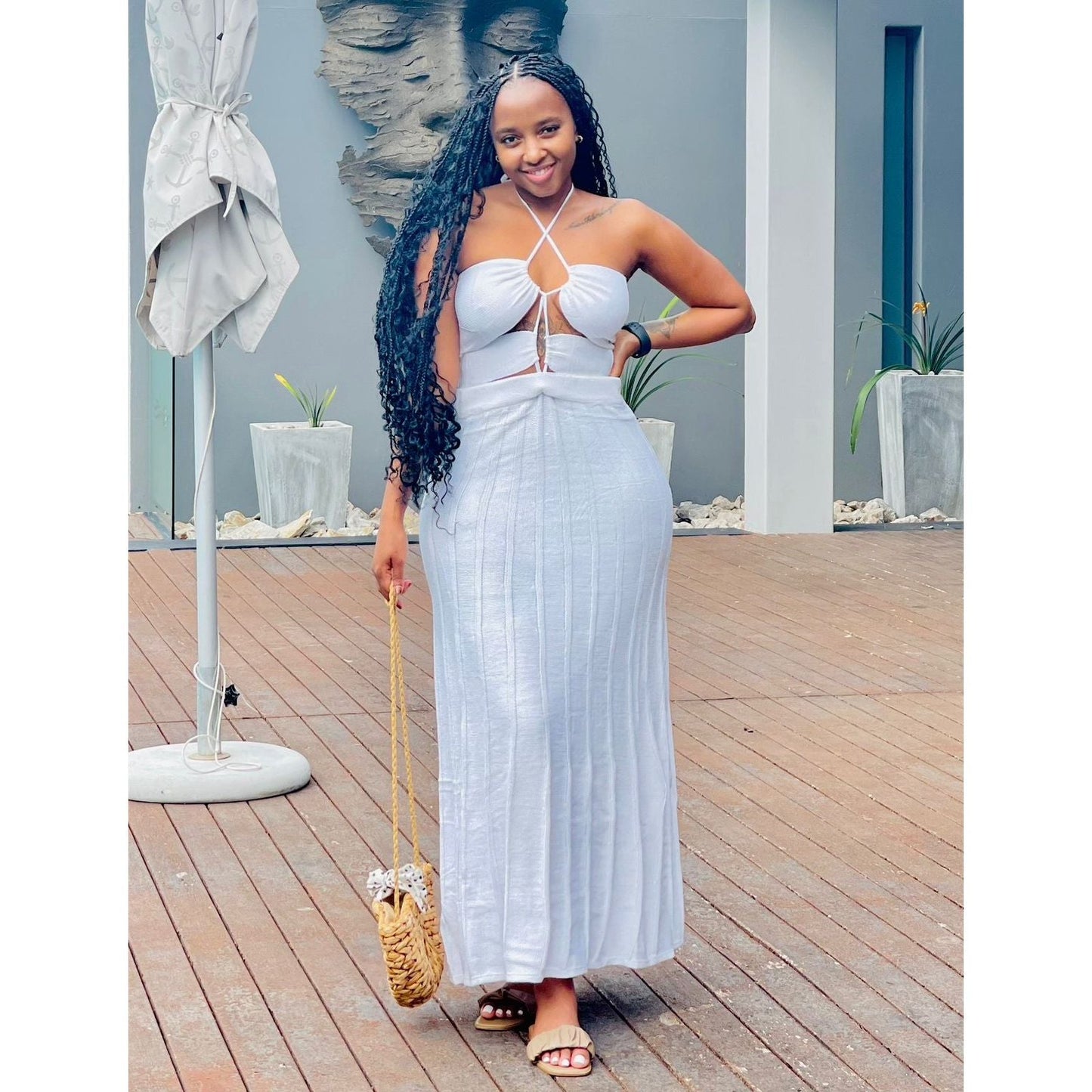 Sexy Halter Knitted Dress