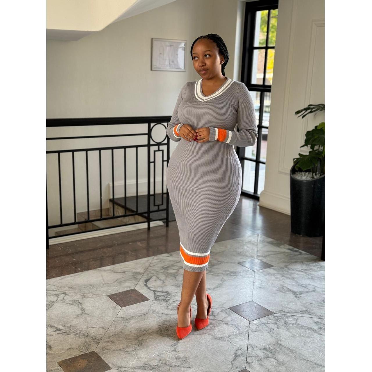 Knitted Round Neck Bodycon Dress