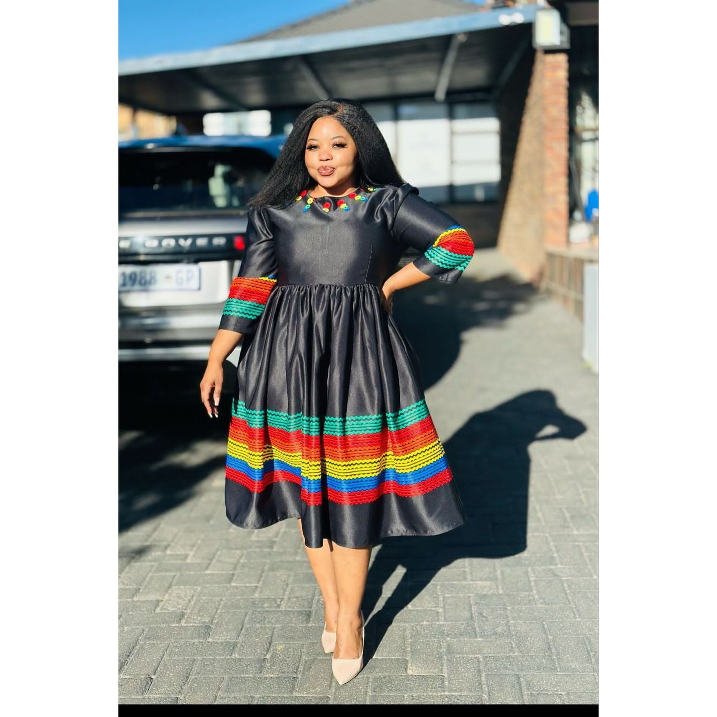 Short Sleeve Ankara Dress