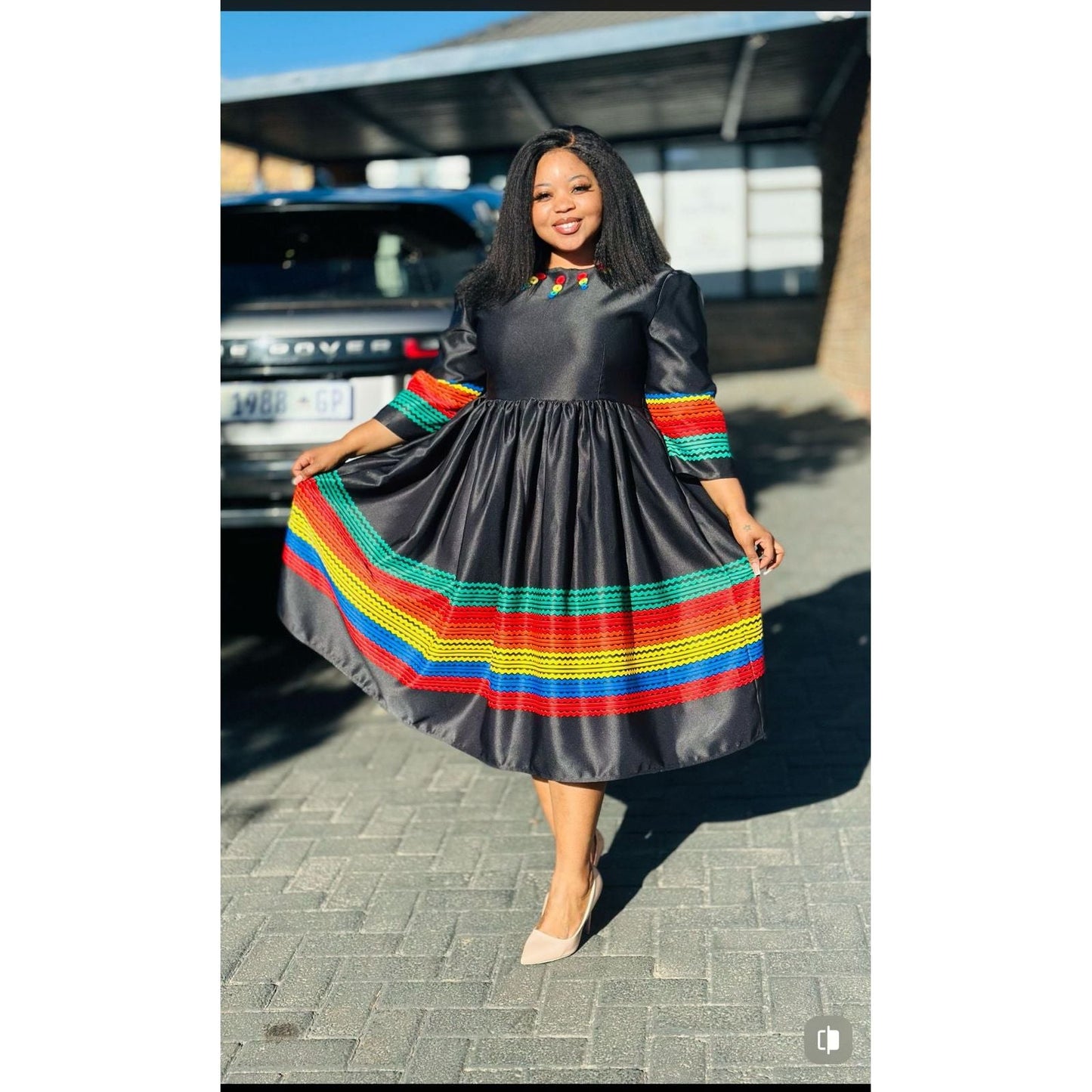 Short Sleeve Ankara Dress