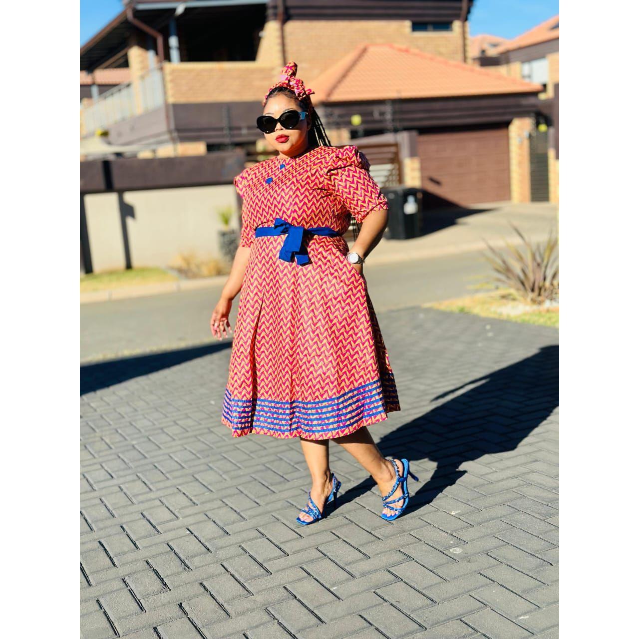 Short Sleeve Midi Ankara Dress