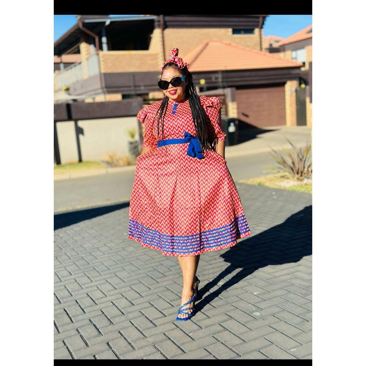 Short Sleeve Midi Ankara Dress