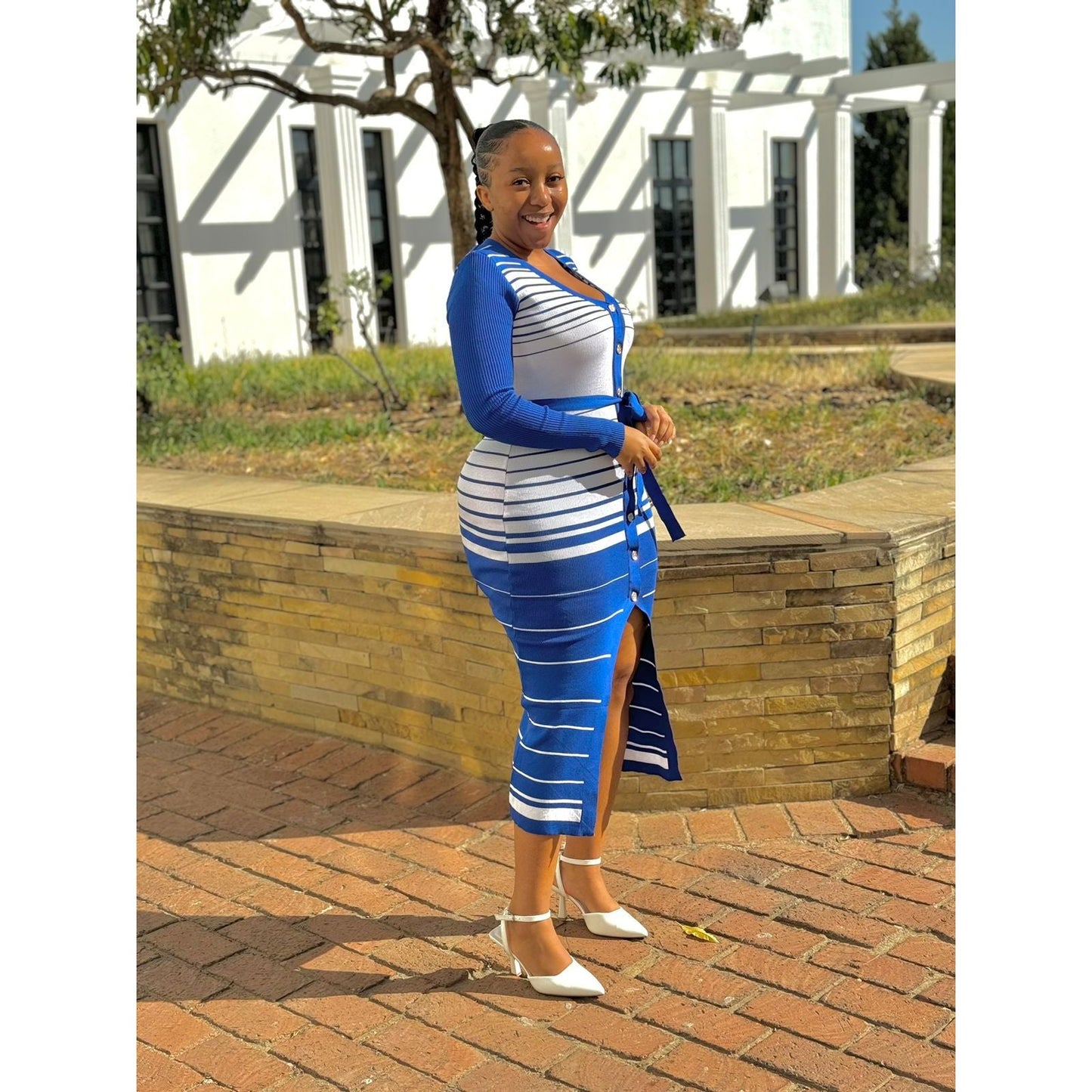 Sexy Buttoned Knitted Dress