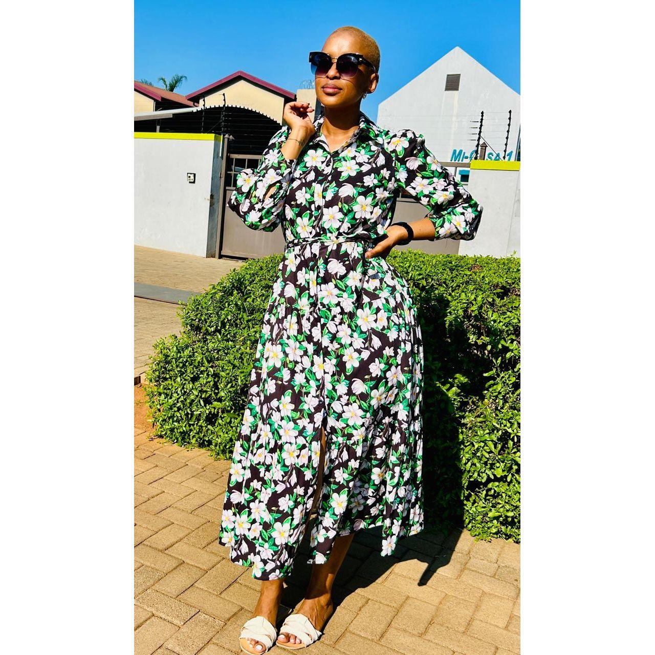 Vintage V-Neck Floral Dress