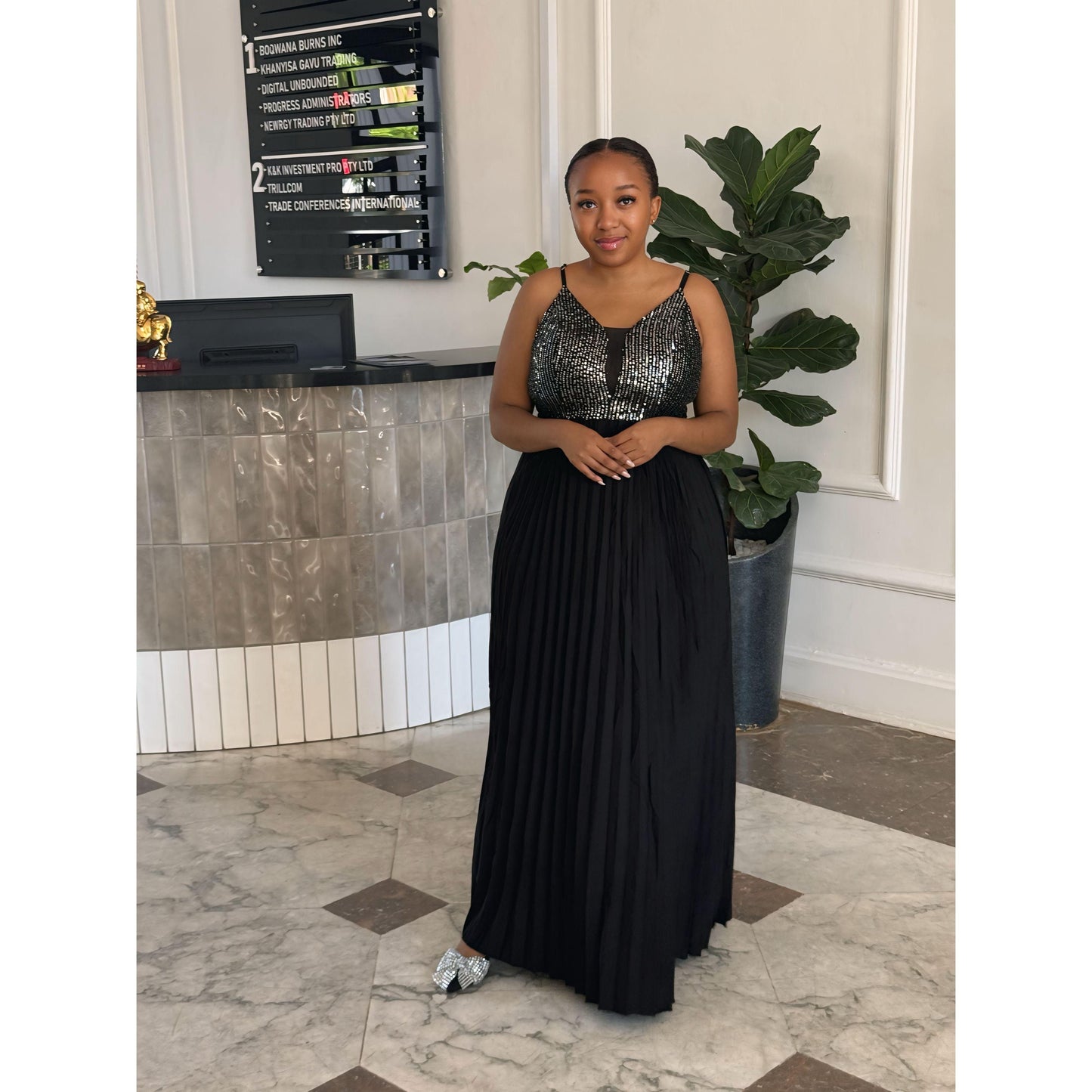 Pleated Hem Cami Dress