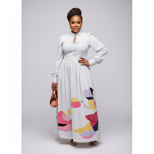 Elegant Patchwork Midi Dress