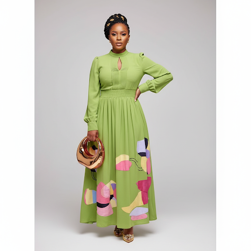 Elegant Patchwork Midi Dress