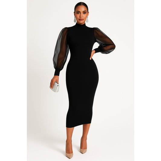 Knitted Sleeve Dress