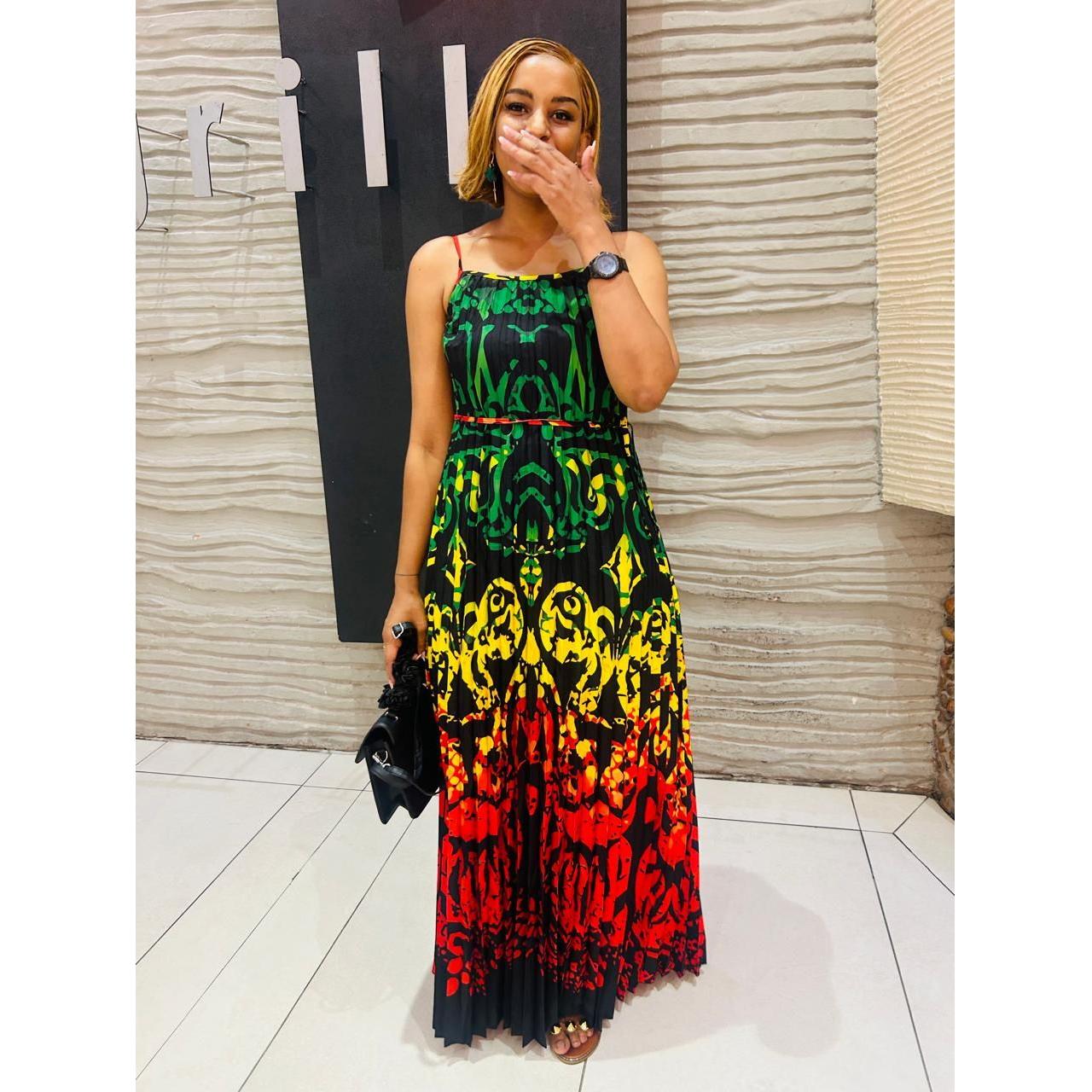 Rasta Sleeveless Maxi Summer Dress