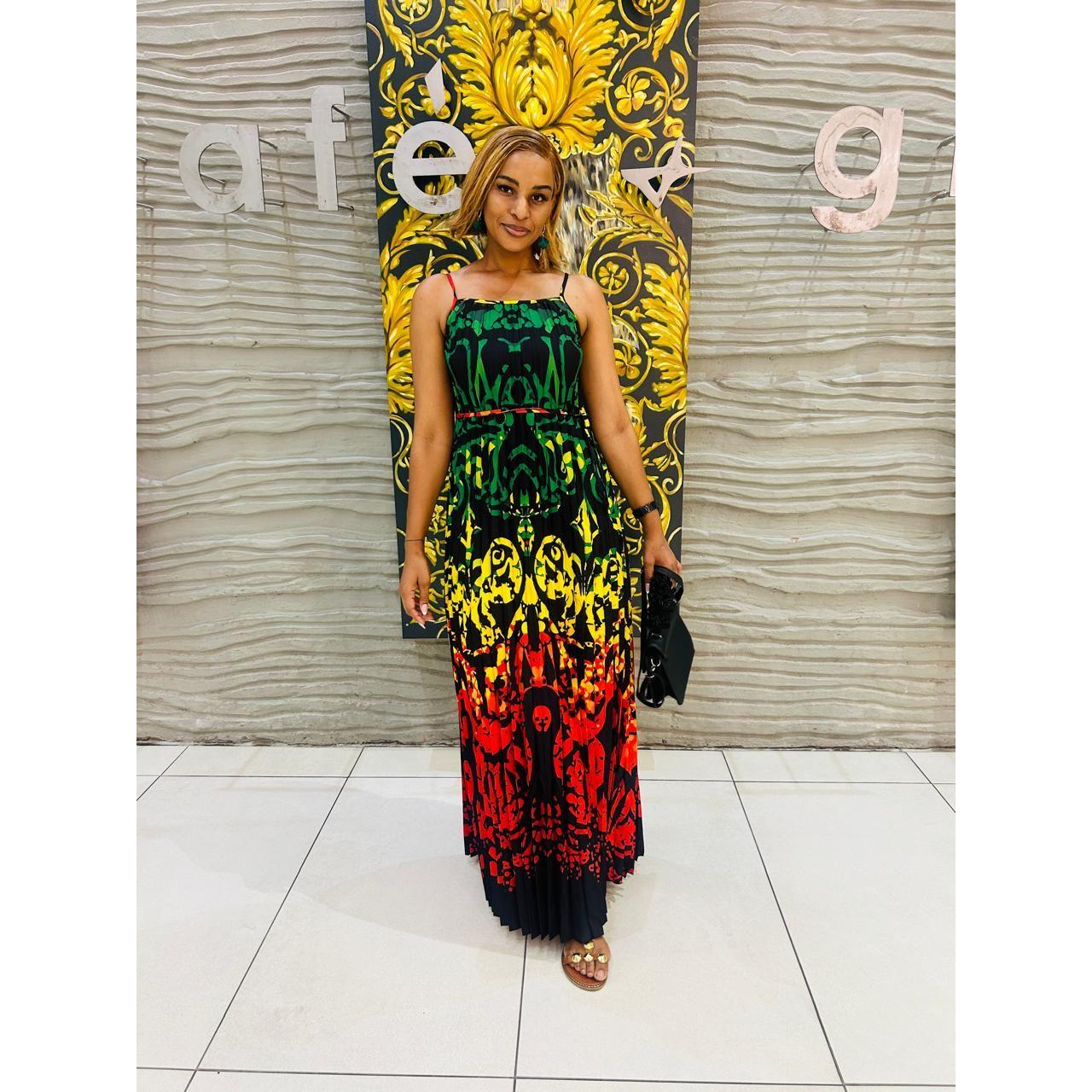 Rasta Sleeveless Maxi Summer Dress