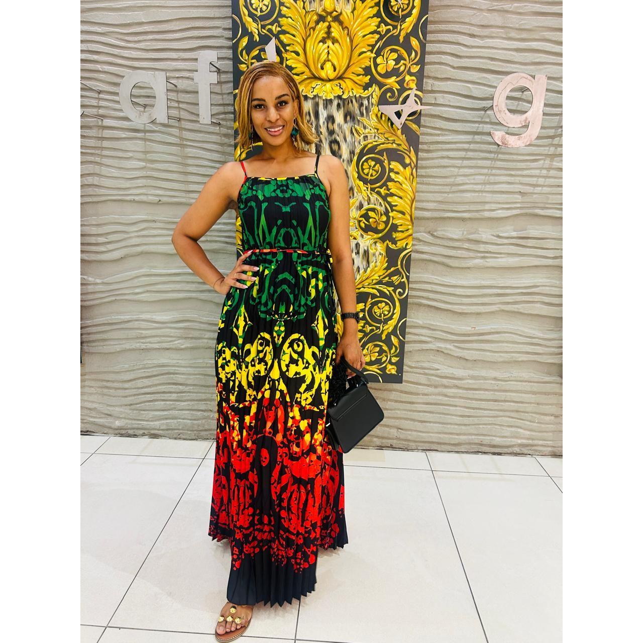 Rasta Sleeveless Maxi Summer Dress