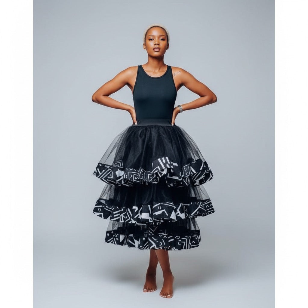 Sleeveless Lace Round Neck Step Pattern Midi Dress