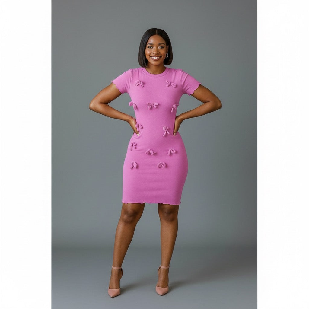 Short Sleeve Mini Knit Dress