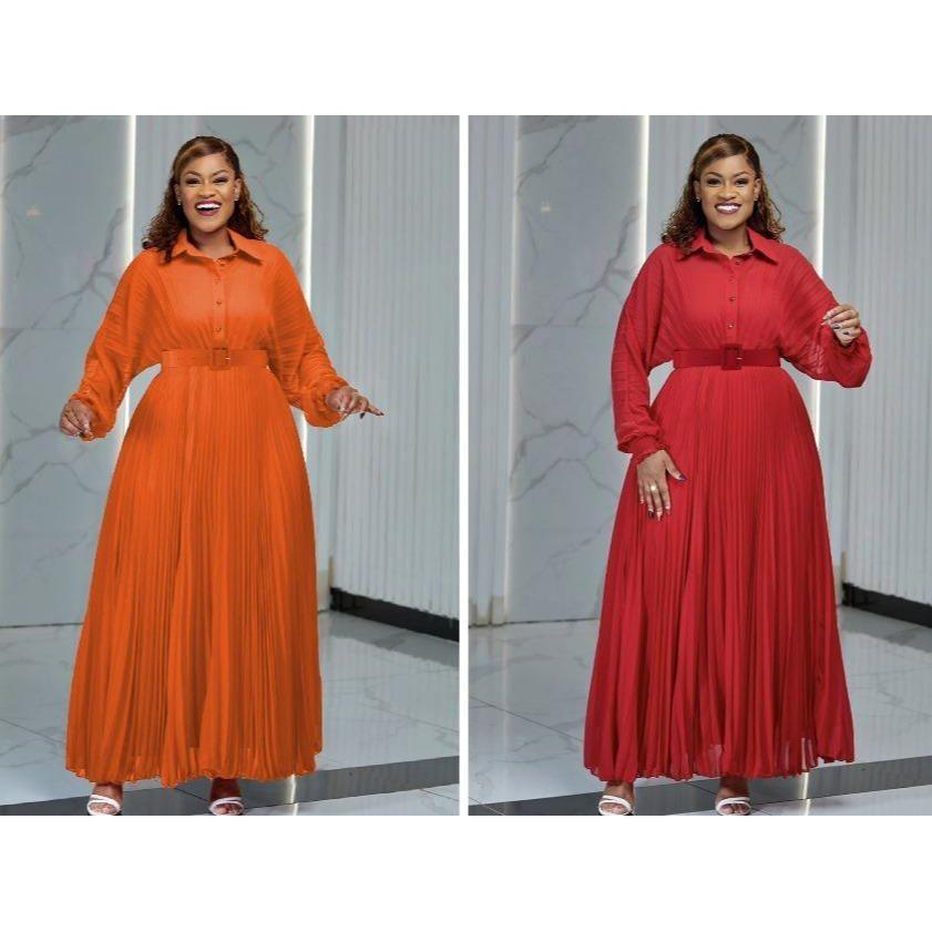 Long Sleeves Pleated Evening Dress