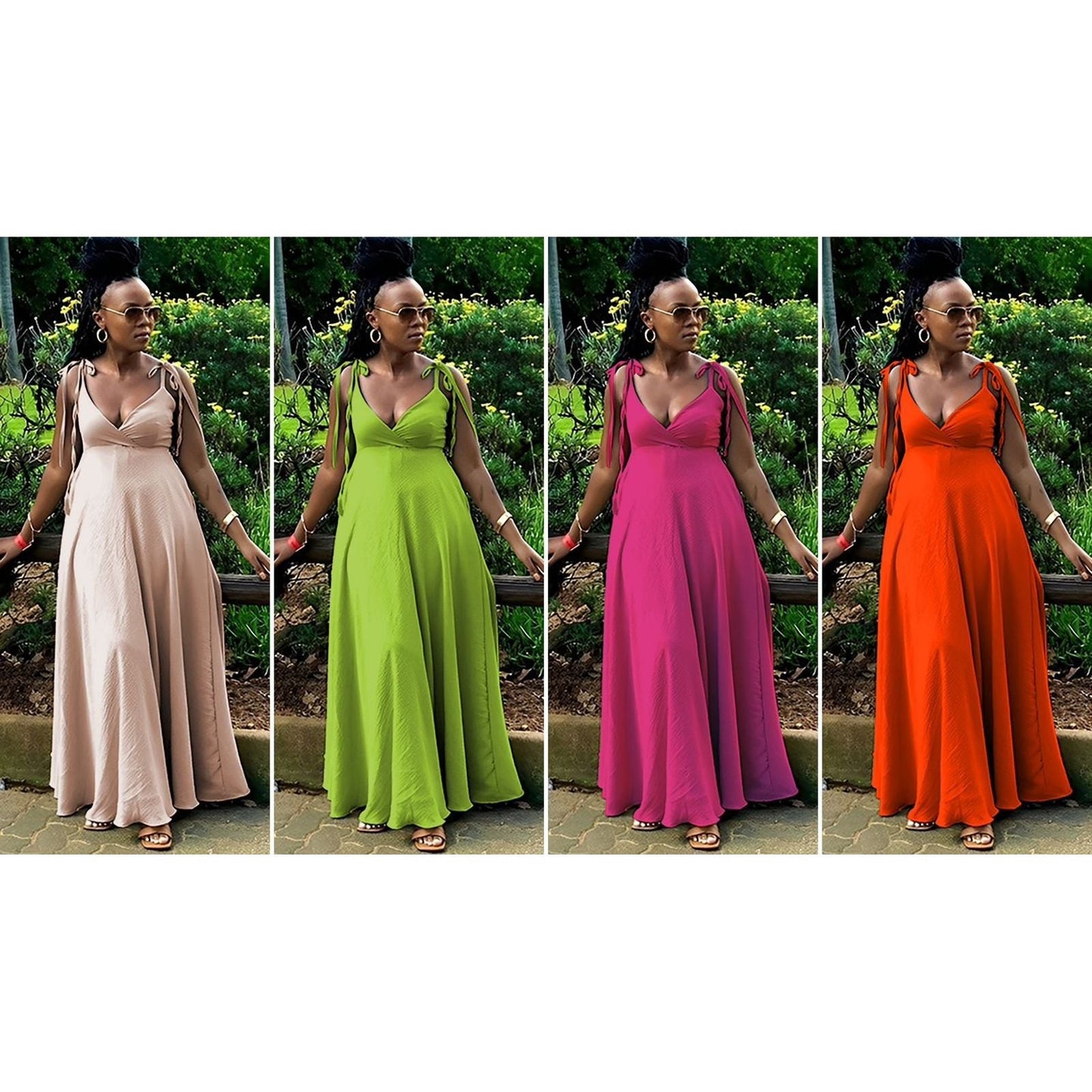 Satin Long Prom Unique Sleeveless Dress.