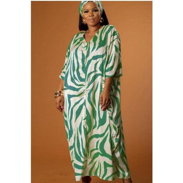 Striped V Neck Katan Maxi Dress