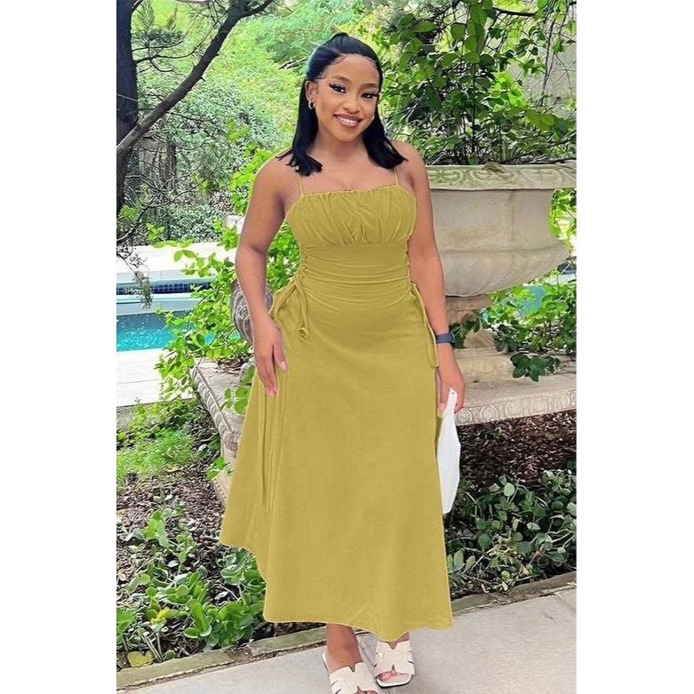 Corset Flowy Milkmaid Midi Dress