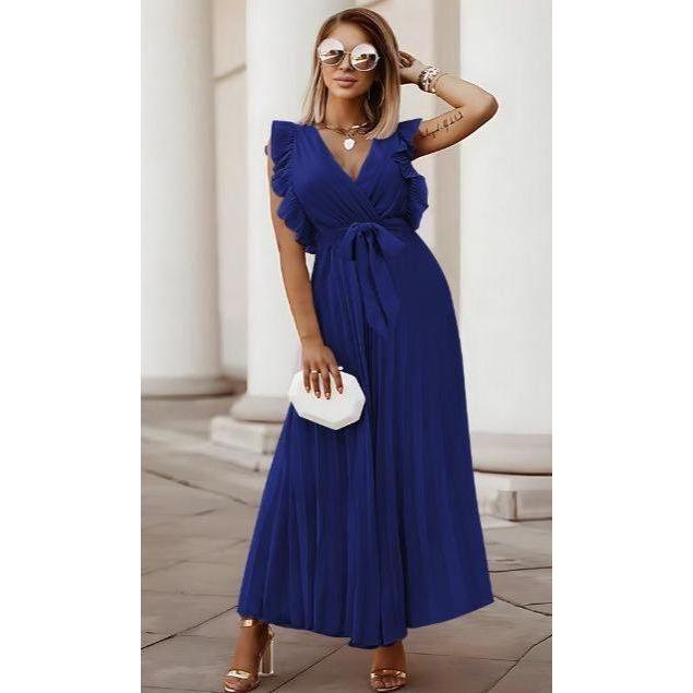 Sleeveless Pleated Maxi Dress