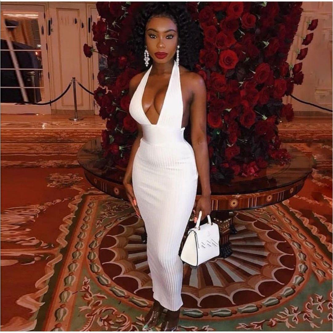 Halter Neck Backless Dress