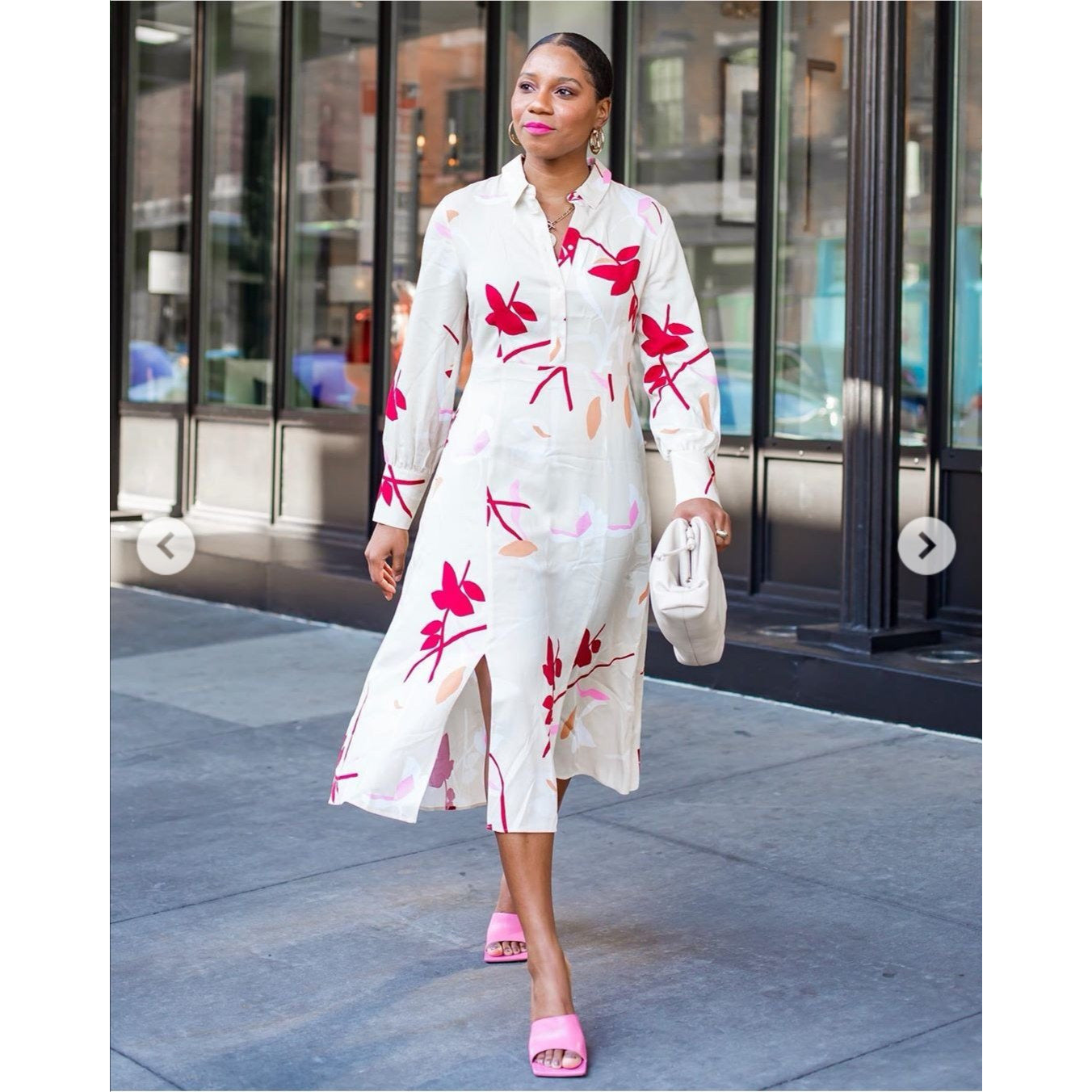 Floral Print Shirt Dress 