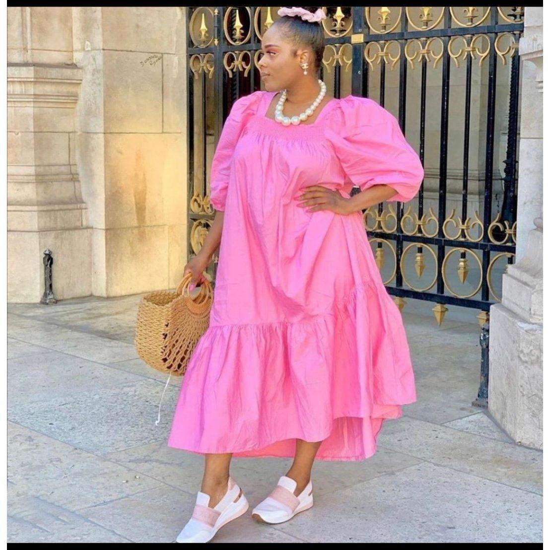 Shirred Tiered Poplin Maxi Dress