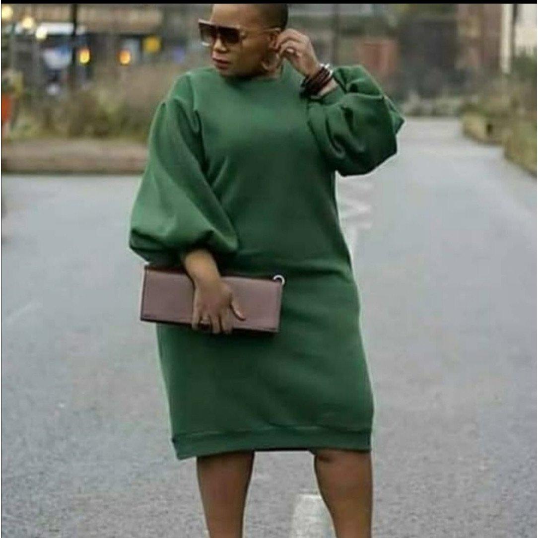 Puff Sleeve Sweater Dress