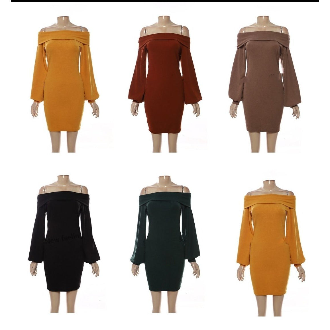 Off shoulder Bodycon lantern sleeve Dress