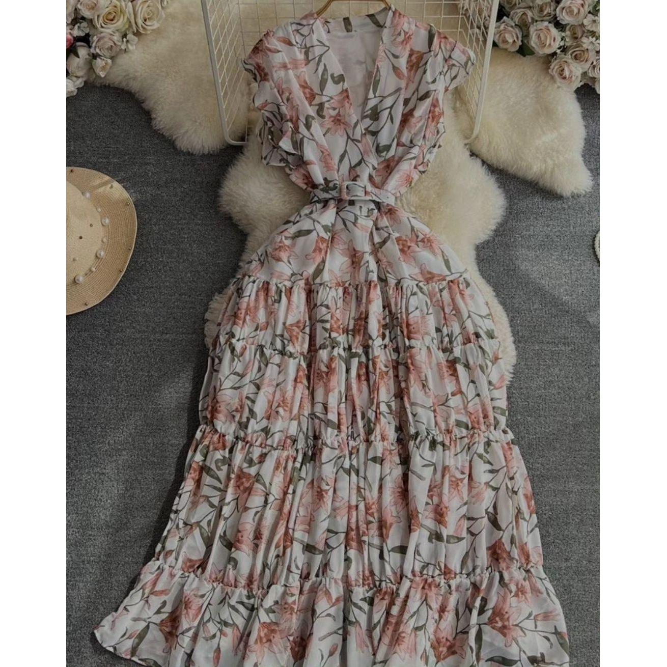 Floral Chiffon Vintage Dress